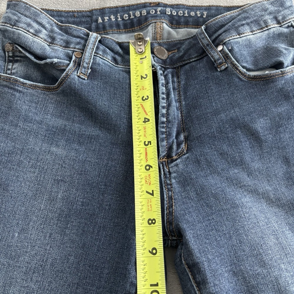 ARTICLES‎ OF SOCIETY Womens Blue Denim Skinny Jeans Frayed Raw Hem Size 27 - Picture 5 of 12